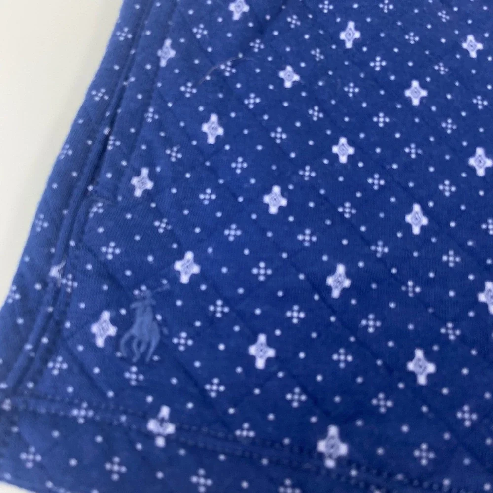 Polo Country Ralph Lauren Girl's Blue Geometric Quilted Shorts Size 6 NWT Pocket